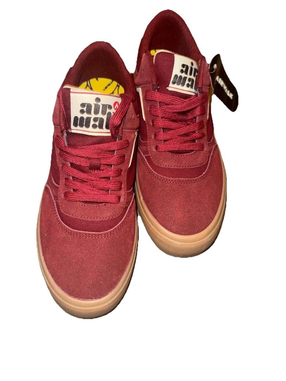 Airwalk Shoes Men 9.5 New Red Soft Suede Classic Sneakers Lace Up